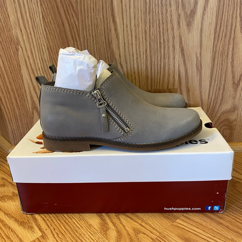 Hush puppies mazin cayto gray nubuck booties